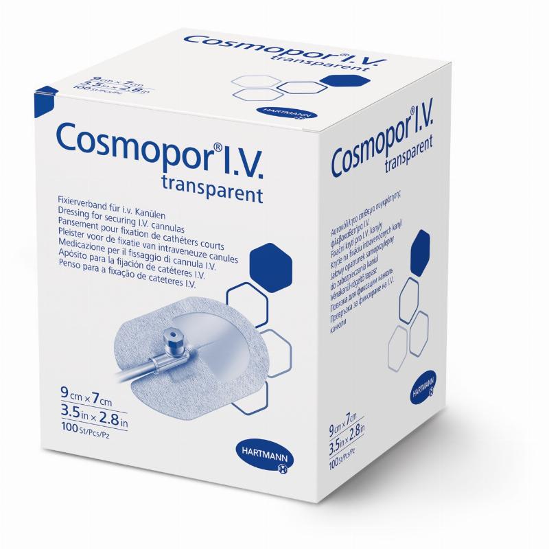 Пов'язка для фіксації внутрішньовенних канюль Cosmopor®I.V. Transparent 9 см х 7 см 100шт